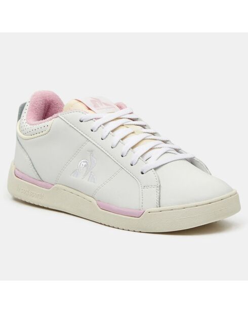 Baskets en Cuir Stadium blanc/rose