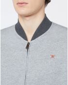 Sweat zippé Cargo gris chiné