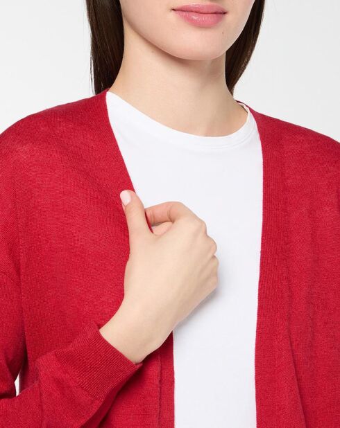 Gilet en Lin & Coton Twin rouge