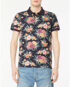 Polo Regular Print Flower Alover bleu marine