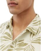 Chemise manches courtes Coton Bio blanc/kaki