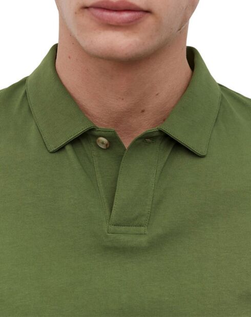 Polo manches courtes Coton Bio 1 Bouton Relax vert