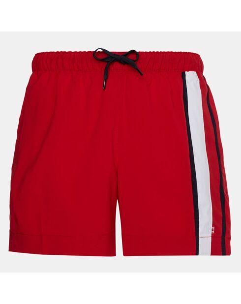 Short de bain bandes coté rouge