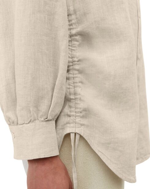 Chemise 100% Lin Drapé beige