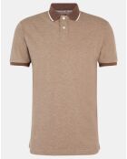 Polo Regular Fit beige foncé chiné