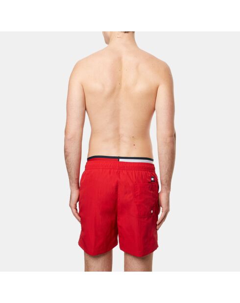 Short de bain bande élastique rouge