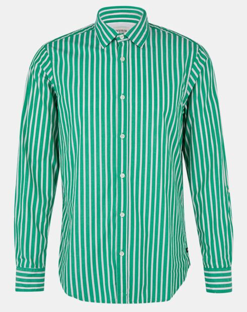 Chemise Regular Fit à rayures vert/blanc