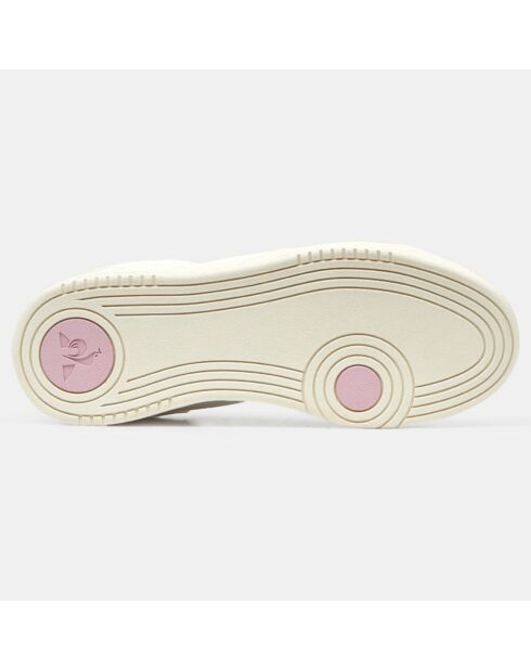 Baskets en Cuir Stadium blanc/rose