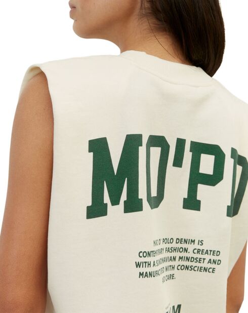 T-Shirt sans manches College écru/vert