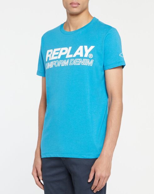 Hellblaues Kurzarm-T-Shirt mit Centltermo Logo