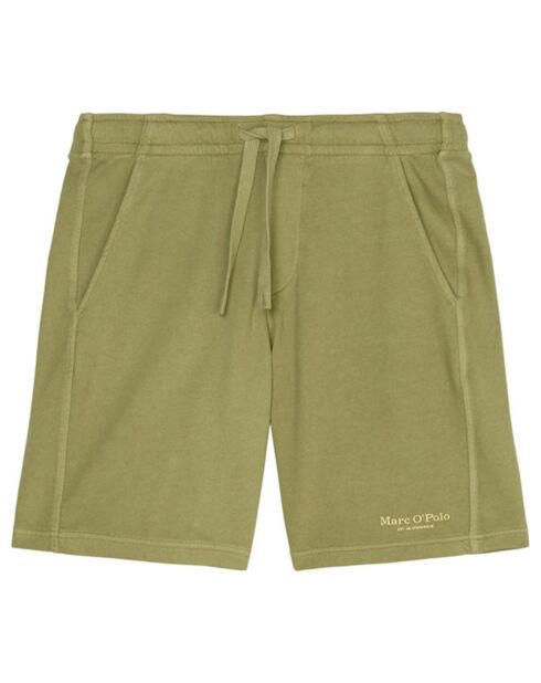 Short en molleton à Poches kaki