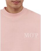 Sweat Col Rond Coton Organic rose clair