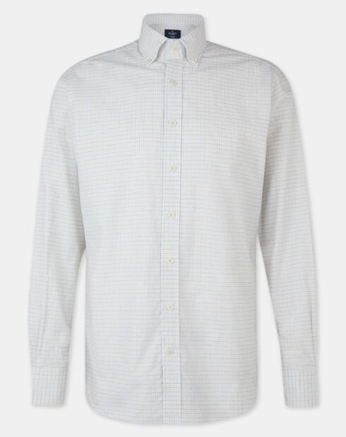 Chemise Regular Fit à carreaux beige/blanc