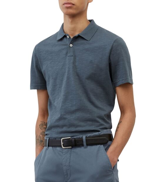 Polo manches courtes Flamme Coton Bio Sf bleu foncé
