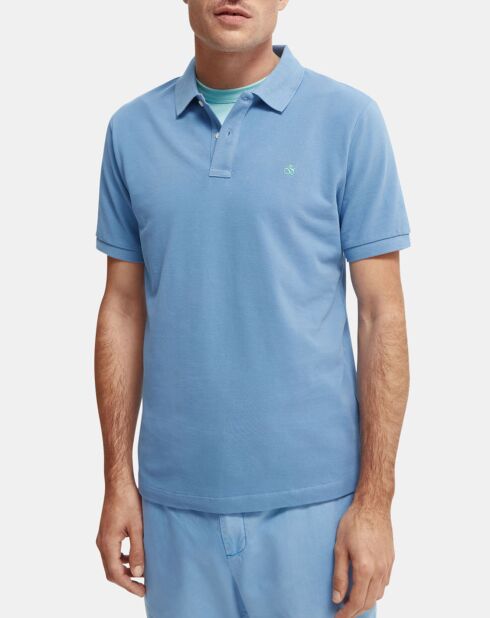 Poloshirt aus 100% Bio-Baumwolle Regular Fit Basic blau