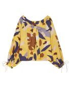 Chemise Col Lavalière jaune/multicolore