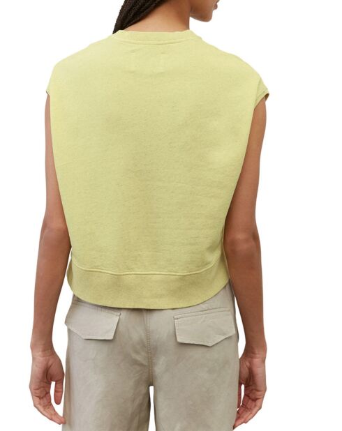 Felpa senza maniche oversize gialla in cotone biologico