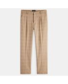 Pantalon à pinces Regular Fit Blake imprimé à carreaux marron/beige