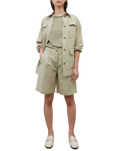 Bermuda en Lin mélangé beige clair