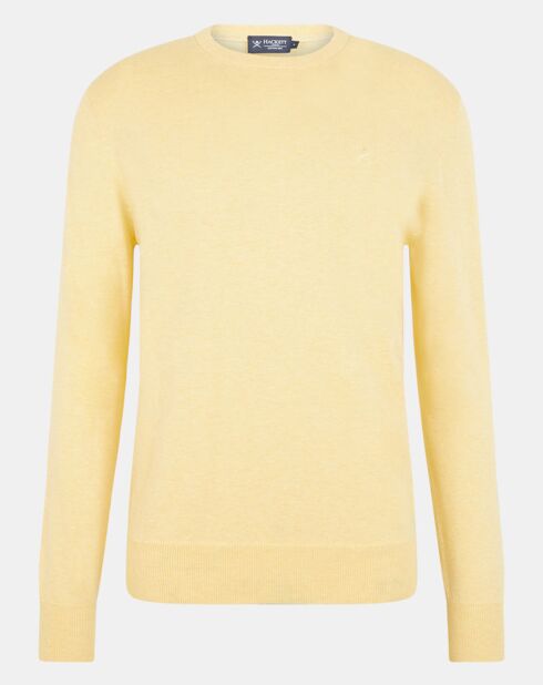 Pull en Coton & Soie col rond jaune