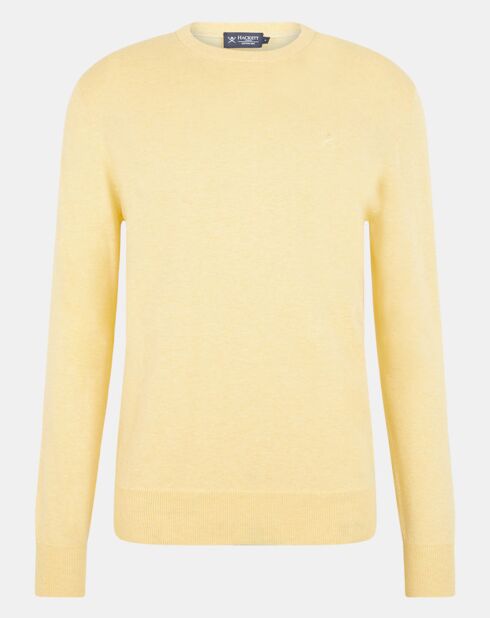 Pull en Coton & Soie col rond jaune