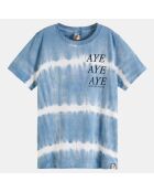 T-Shirt tie&die requin dos bleu clair