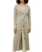 Gilet Long Cotelé Coton & Lin beige foncé