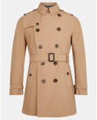 Trench mi-long beige foncé