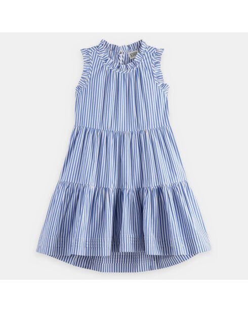 Robe en Coton bio sans manches à rayures bleu/blanc