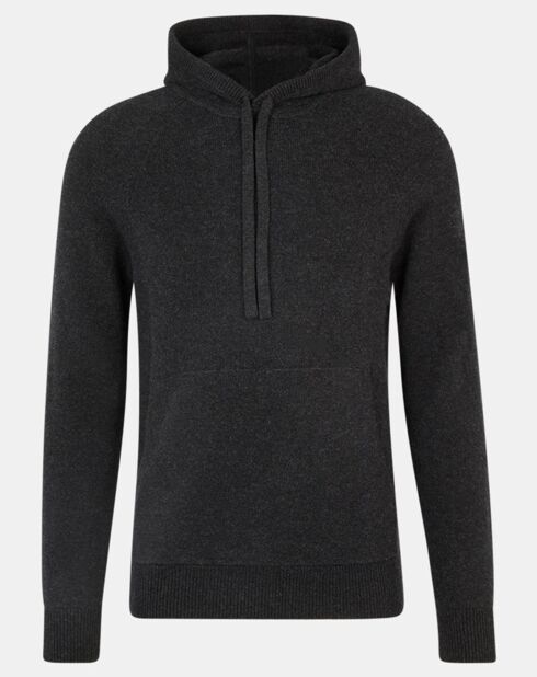 Pull en Laine & Cachemire Hoodie noir