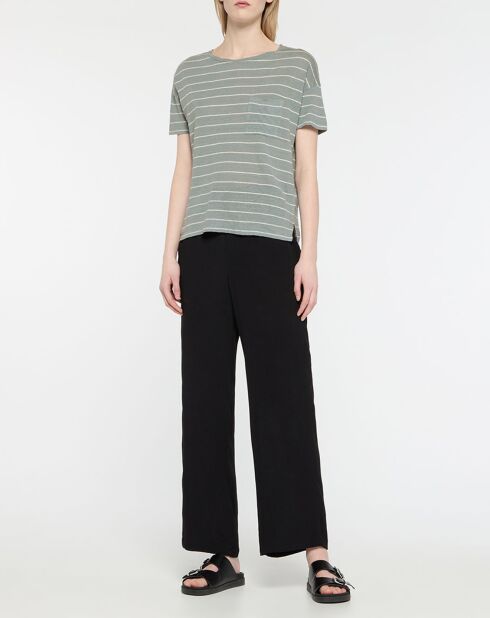 Blaues T-Shirt Cinthia aus 100% Leinen