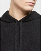 Pull en Laine & Cachemire Hoodie noir