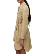 Robe Chemise en Coton & Lin Ceinture beige