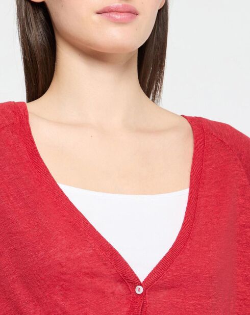 Gilet 100% Lin Lorelai rouge