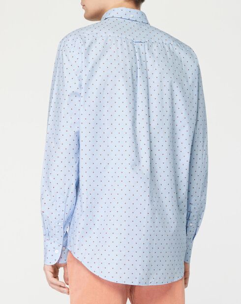 Chemise à pois Lou bleu ciel