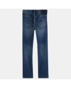 Jean Skinny en Toile de Coton bio mélangé bleu foncé