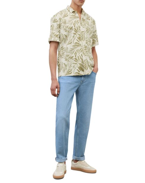 Chemise manches courtes Coton Bio blanc/kaki