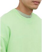Sweat Col Rond Coudiere vert fluo