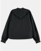 Blouse 100% Coton Bio avec broderie Anglaise noire