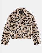 Veste courte Animal beige/noir