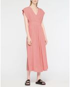 Robe longue rose