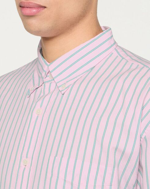 Chemise rayée Ray rose