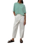 T-Shirt 100% Lin Rayé vert/blanc