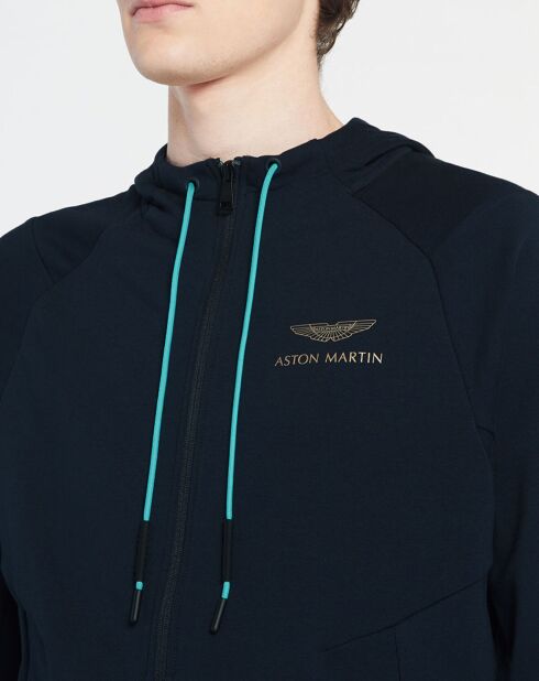 Sweat zippé à capuche Aston Martin Racing bleu marine