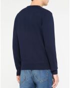 Pull en Coton & Soie col V bleu marine