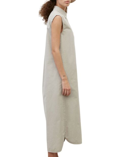Robe maxi sans manches Bouton gris clair
