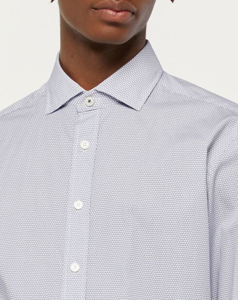 Chemise Slim Fit à imprimé ancres bleu ciel/blanc