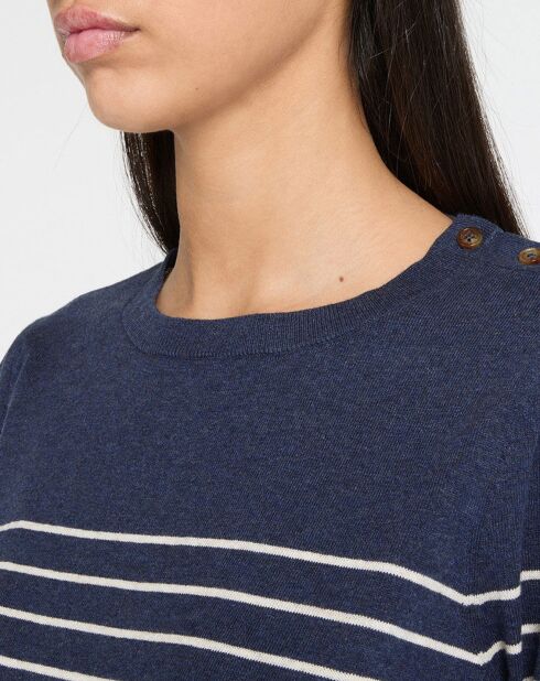 Pull 100% Coton Organique Laia bleu