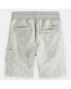 Short en Coton molletonné imprimé palmiers gris