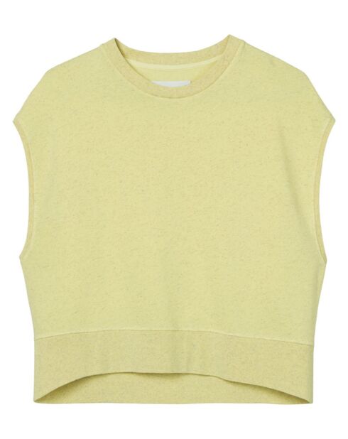 Gelbes ärmelloses Oversize-Sweatshirt aus Bio-Baumwolle